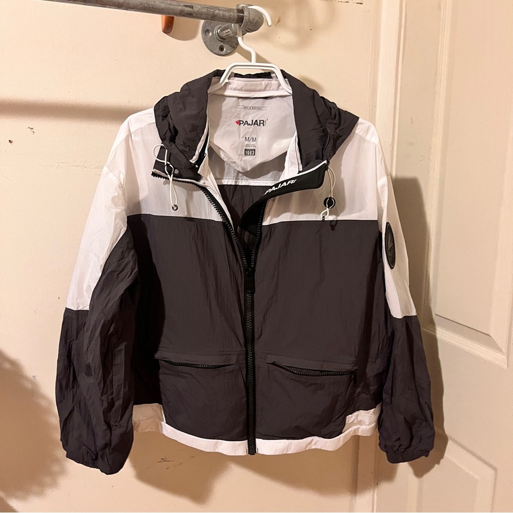 Pajar Black and White Raincoat - Medium